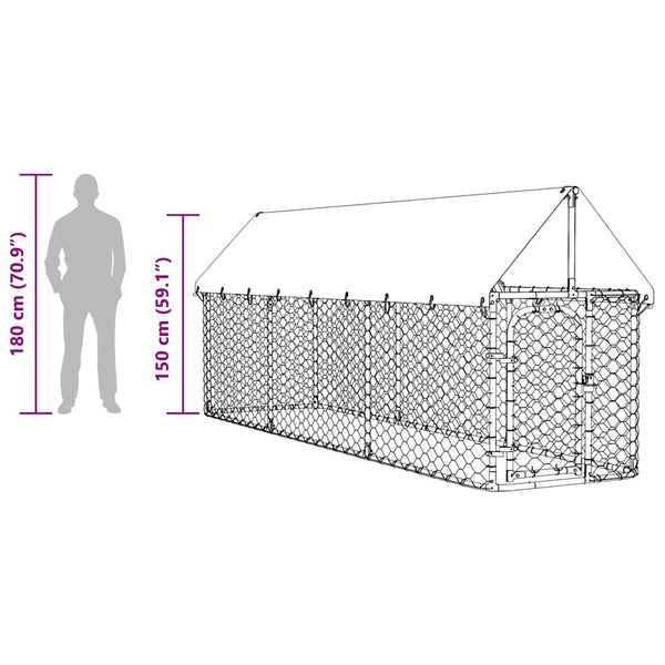 Outdoor-Hundezwinger mit Dach 400x100x150 cm