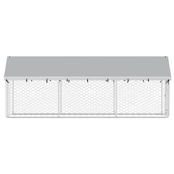 Outdoor-Hundezwinger mit Dach 400x100x150 cm