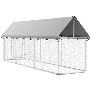 Outdoor-Hundezwinger mit Dach 400x100x150 cm