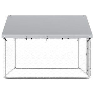 Outdoor-Hundezwinger mit Dach 200x200x150 cm