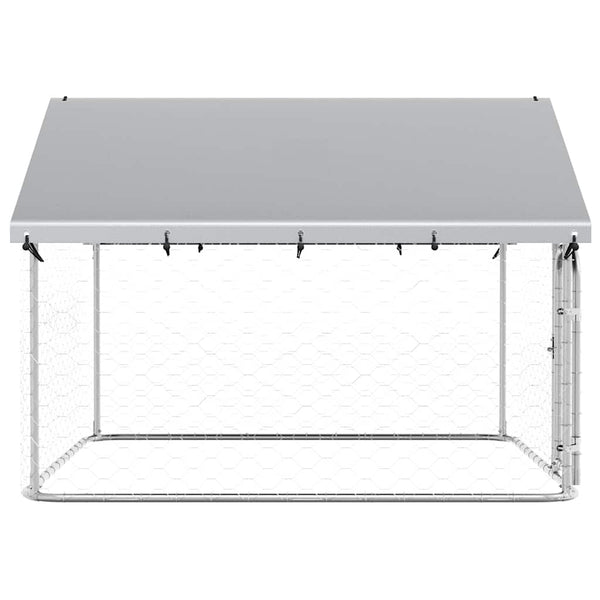 Outdoor-Hundezwinger mit Dach 200x200x150 cm