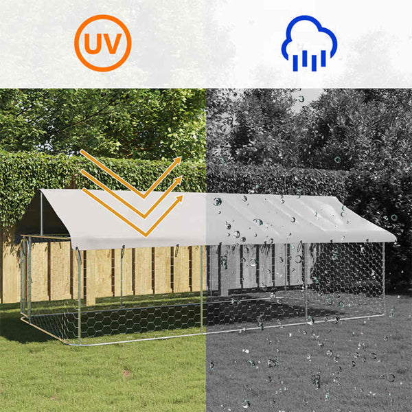 Outdoor-Hundezwinger mit Dach 400x200x150 cm
