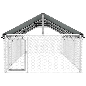 Outdoor-Hundezwinger mit Dach 400x200x150 cm