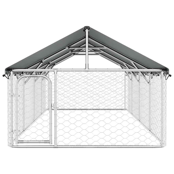 Outdoor-Hundezwinger mit Dach 400x200x150 cm