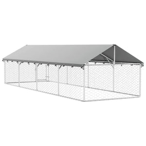 Outdoor-Hundezwinger mit Dach 600x200x150 cm