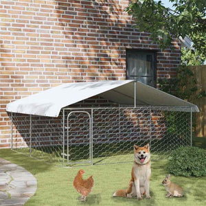 Outdoor-Hundezwinger mit Dach 300x300x150 cm