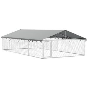 Outdoor-Hundezwinger mit Dach 600x300x150 cm