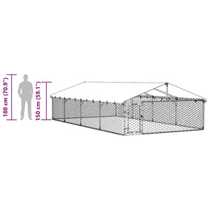 Outdoor-Hundezwinger mit Dach 600x300x150 cm