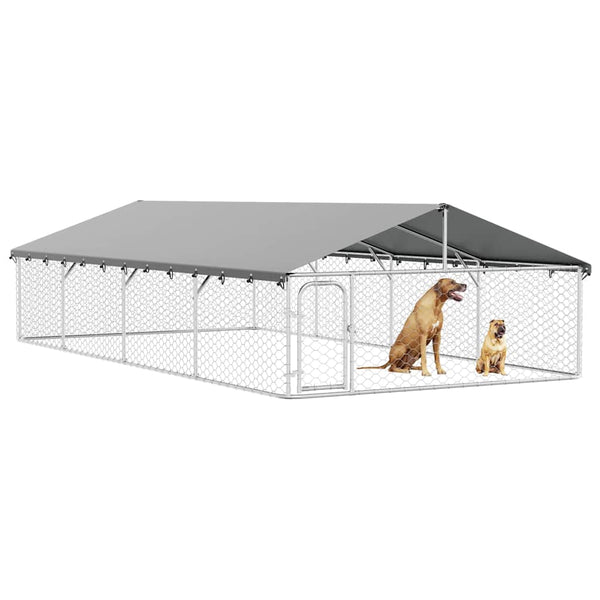 Outdoor-Hundezwinger mit Dach 600x300x150 cm