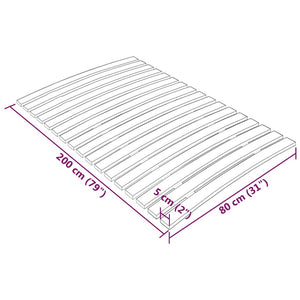 Lattenrost Ersatz 80x200 cm, 17 Latten