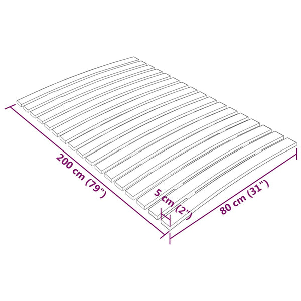 Lattenrost Ersatz 80x200 cm, 17 Latten
