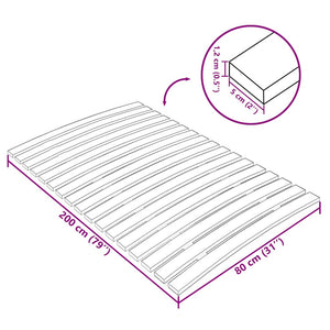 Lattenrost Ersatz 80x200 cm, 17 Latten