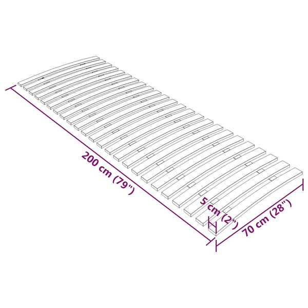 Lattenrost 70x200 cm Ersatz mit 24 Latten