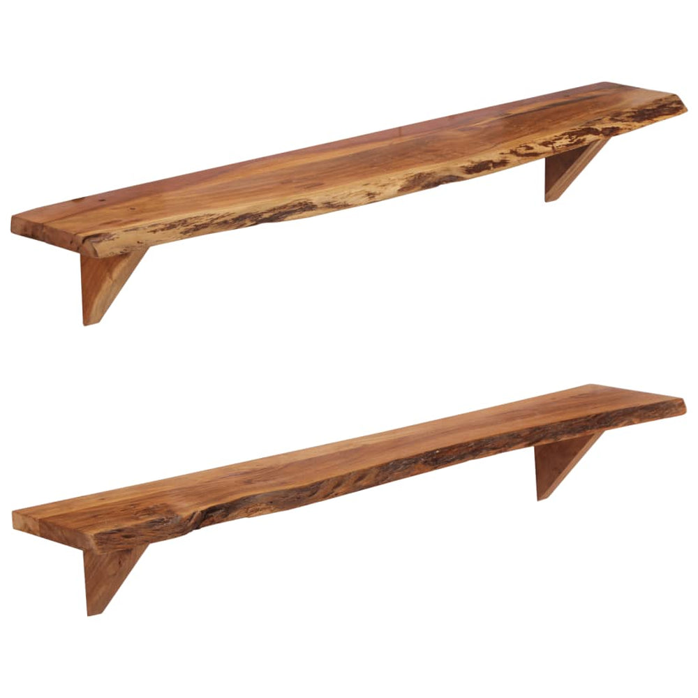 vidaXL Étagères murales 2 pcs 110x20x18 cm Bois d'acacia massif