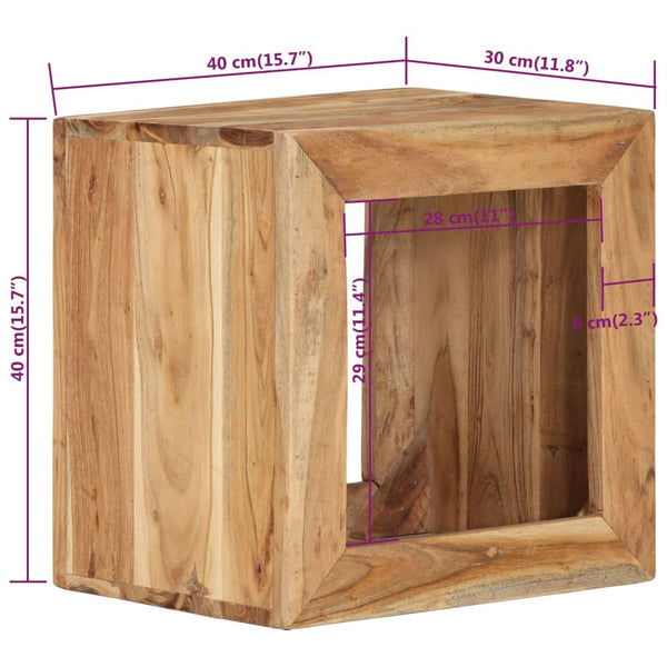 Akazie Hocker 40x30x40cm Massivholz