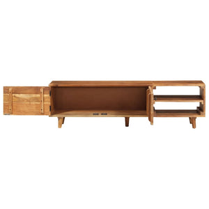 vidaXL Meuble TV Bois d'acacia massif finition miel 140x30x40 cm