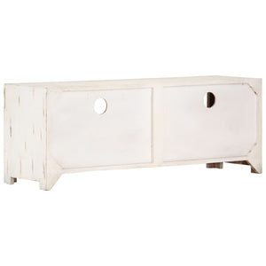 TV-Schrank Akazie Massivholz Weiß 110 cm