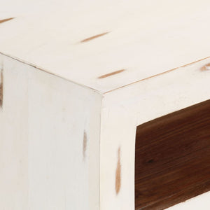 TV-Schrank Akazie Massivholz Weiß 110 cm