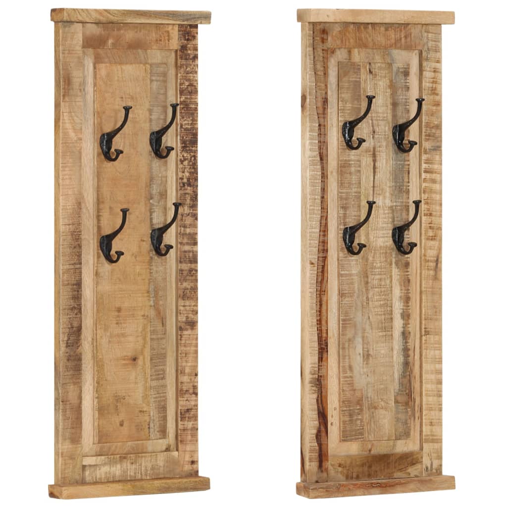 Massivholz Garderoben 2er Set Mango 38x100cm
