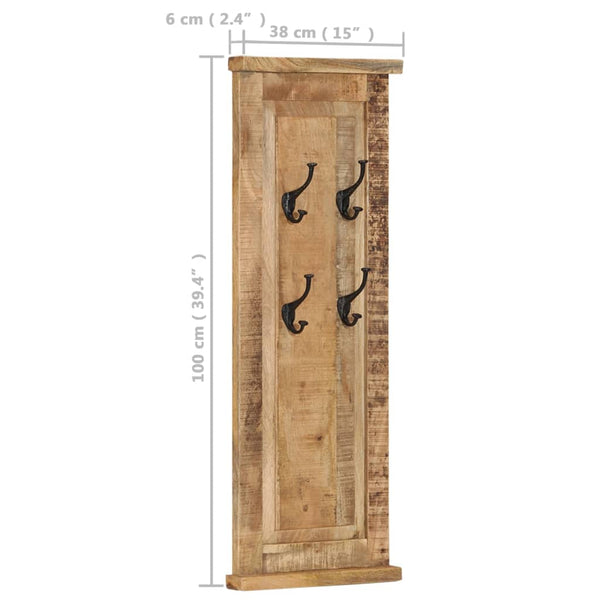 Massivholz Garderoben 2er Set Mango 38x100cm