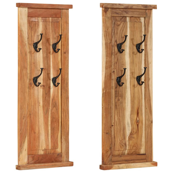 2er Set Garderoben Akazie Massivholz 38x100 cm