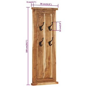 2er Set Garderoben Akazie Massivholz 38x100 cm