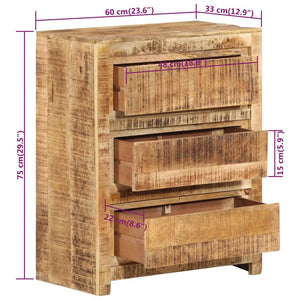 Mango Massivholz Schubladenschrank 60x75 cm