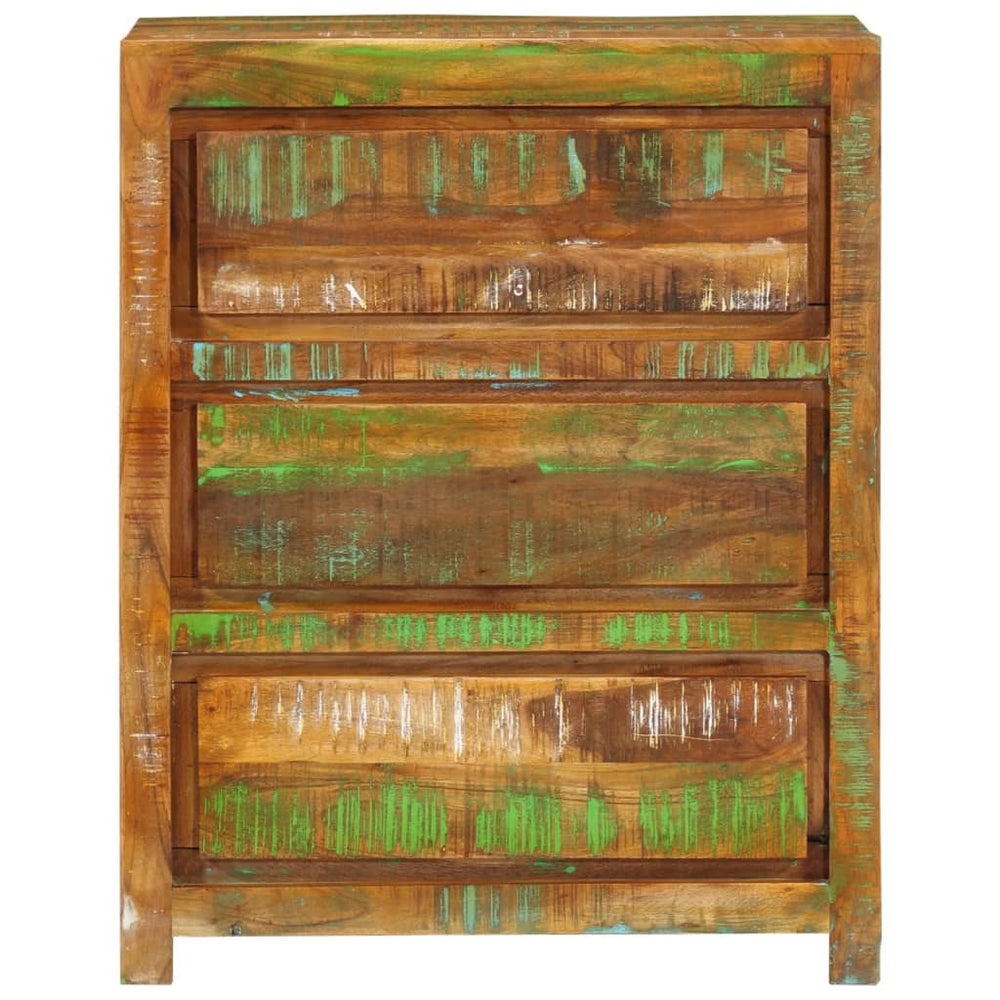 Mehrfarbiger Schubladenschrank Altholz 60x33x75 cm