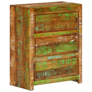 Mehrfarbiger Schubladenschrank Altholz 60x33x75 cm