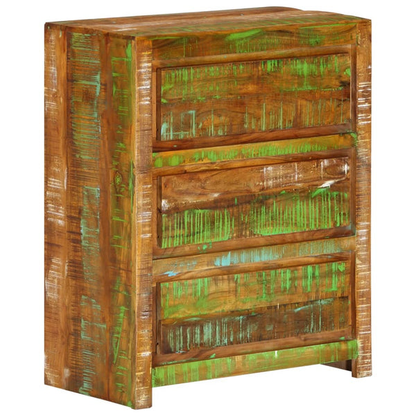 Mehrfarbiger Schubladenschrank Altholz 60x33x75 cm