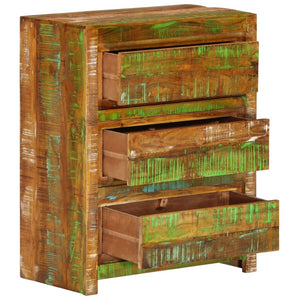 Mehrfarbiger Schubladenschrank Altholz 60x33x75 cm