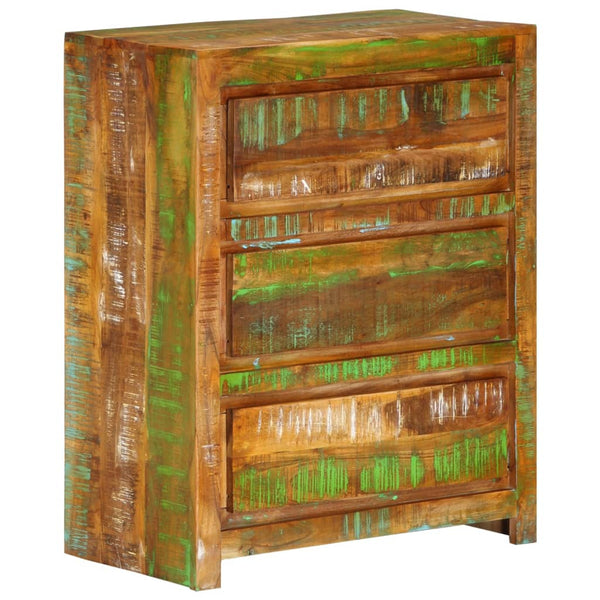 Mehrfarbiger Schubladenschrank Altholz 60x33x75 cm