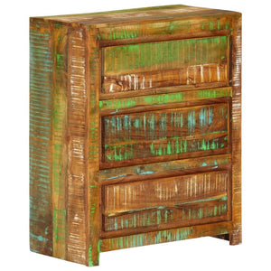Mehrfarbiger Schubladenschrank Altholz 60x33x75 cm