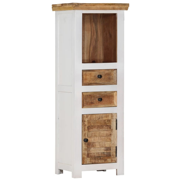 vidaXL Buffet haut marron et blanc 40x30x110 cm en bois de manguier et d'acacia massif