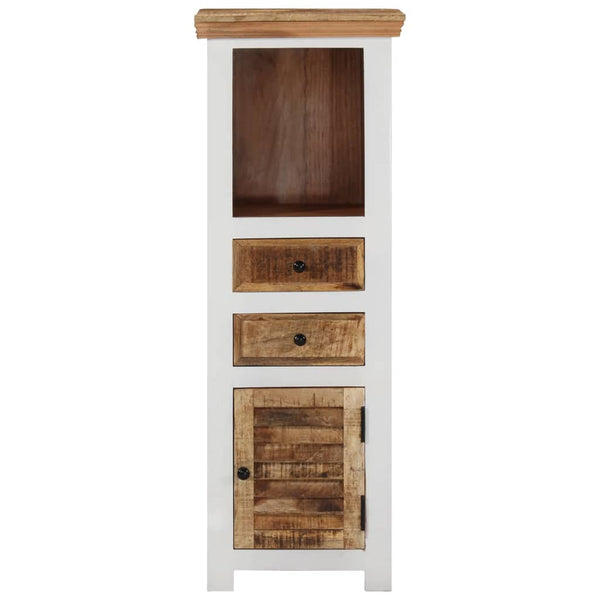 vidaXL Buffet haut marron et blanc 40x30x110 cm en bois de manguier et d'acacia massif