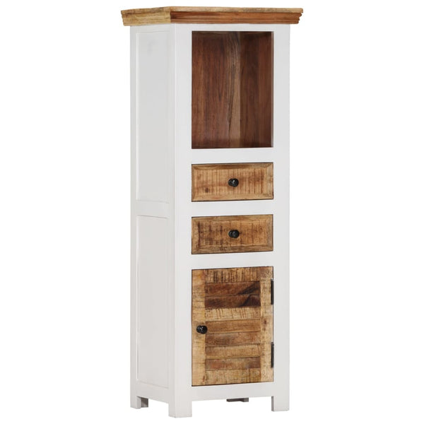 vidaXL Buffet haut marron et blanc 40x30x110 cm en bois de manguier et d'acacia massif