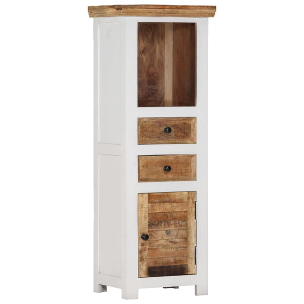 vidaXL Buffet haut marron et blanc 40x30x110 cm en bois de manguier et d'acacia massif