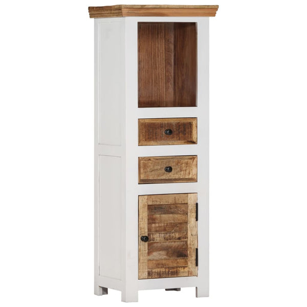 vidaXL Buffet haut marron et blanc 40x30x110 cm en bois de manguier et d'acacia massif