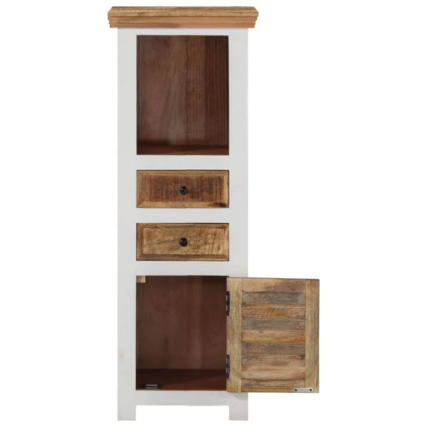 vidaXL Buffet haut marron et blanc 40x30x110 cm en bois de manguier et d'acacia massif