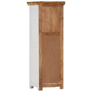 vidaXL Buffet haut marron et blanc 40x30x110 cm en bois de manguier et d'acacia massif