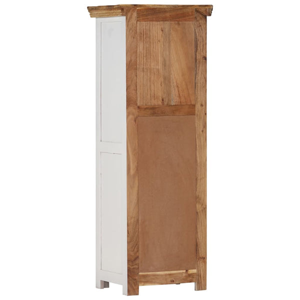 vidaXL Buffet haut marron et blanc 40x30x110 cm en bois de manguier et d'acacia massif