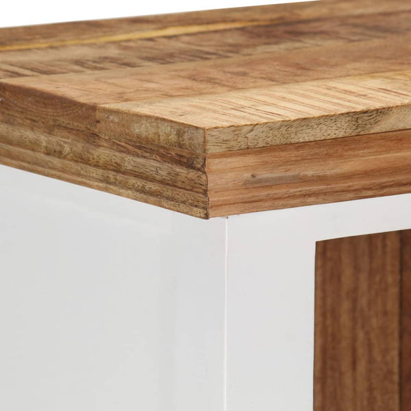 vidaXL Buffet haut marron et blanc 40x30x110 cm en bois de manguier et d'acacia massif