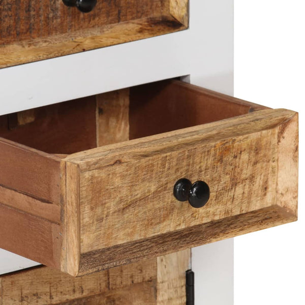 vidaXL Buffet haut marron et blanc 40x30x110 cm en bois de manguier et d'acacia massif
