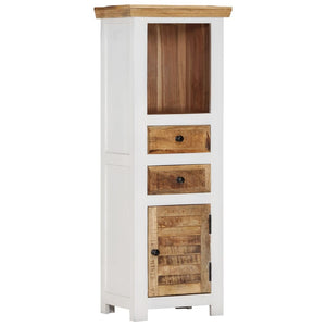 vidaXL Buffet haut marron et blanc 40x30x110 cm en bois de manguier et d'acacia massif