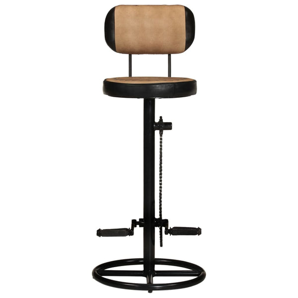 Barhocker 2er Set Ziegenleder Braun Schwarz