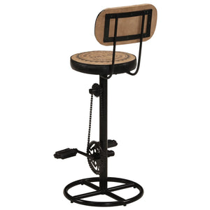 Barhocker 2er Set Ziegenleder Braun Schwarz