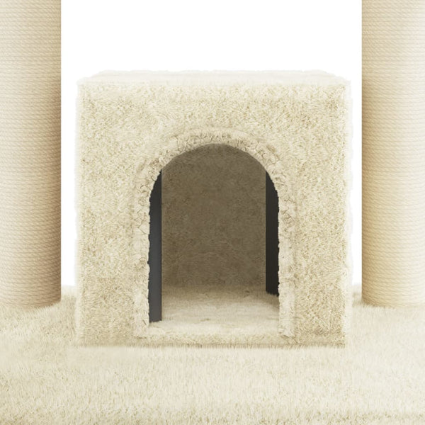 Kratzbaum mit Sisal-Kratzsäulen Creme 110 cm