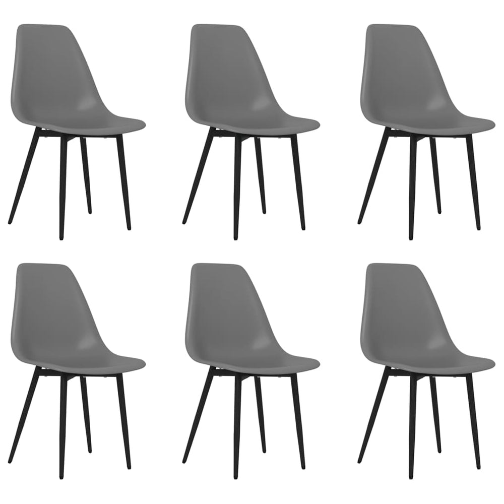 Esszimmerstühle 6 Stk. Grau PP
