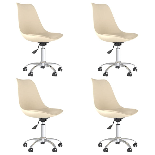 Esszimmerstühle 4 Stk. Drehbar Creme Stoff