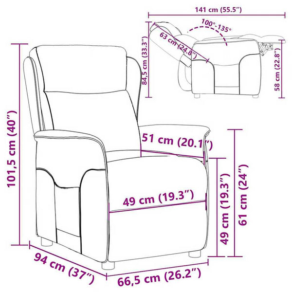 Dunkelbrauner Polyester Liegestuhl